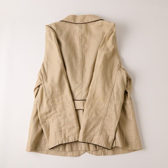 Y2K Tara Jarmon Blazer Jacket Women's 4 Linen Parisian Chic Old Money Academia - Picture 7 of 13